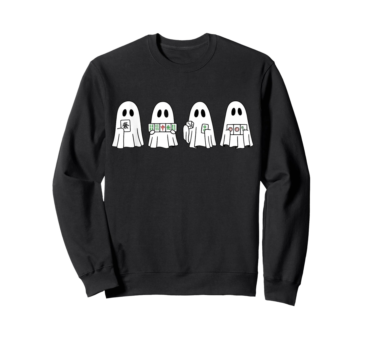 Halloween Ghost Playing Mahjong Spooky Season Game Day Fall T-Shirt