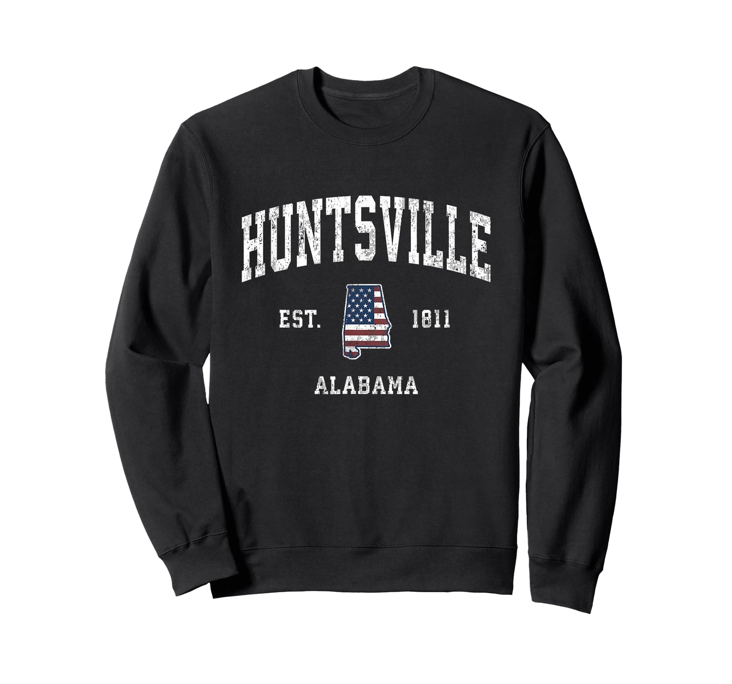 Huntsville Alabama AL Vintage American Flag Sports Design T-Shirt