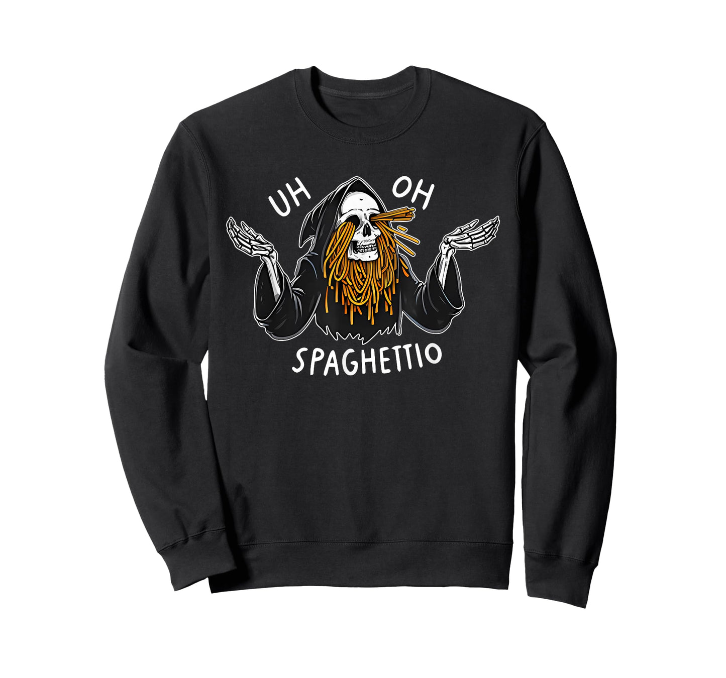 Uh Oh Spaghettio Halloween T-Shirt - Unisex-Adults, Black, Small, Short Sleeve, T-Shirt, Halloween novelty t-shirts