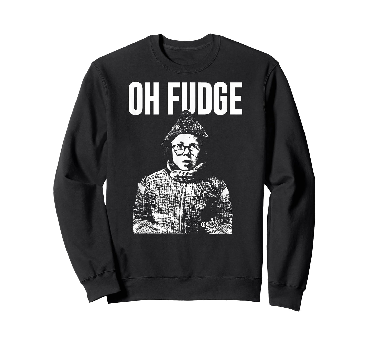 A Christmas Story Oh Fudge Black & White Ralphie Holiday T-Shirt