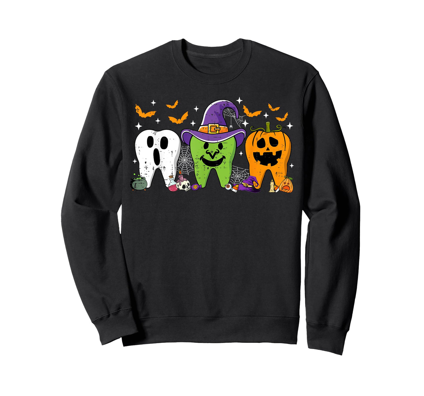Cute Dental Halloween Dentist Teeth Ghost Pumpkin Witch T-Shirt