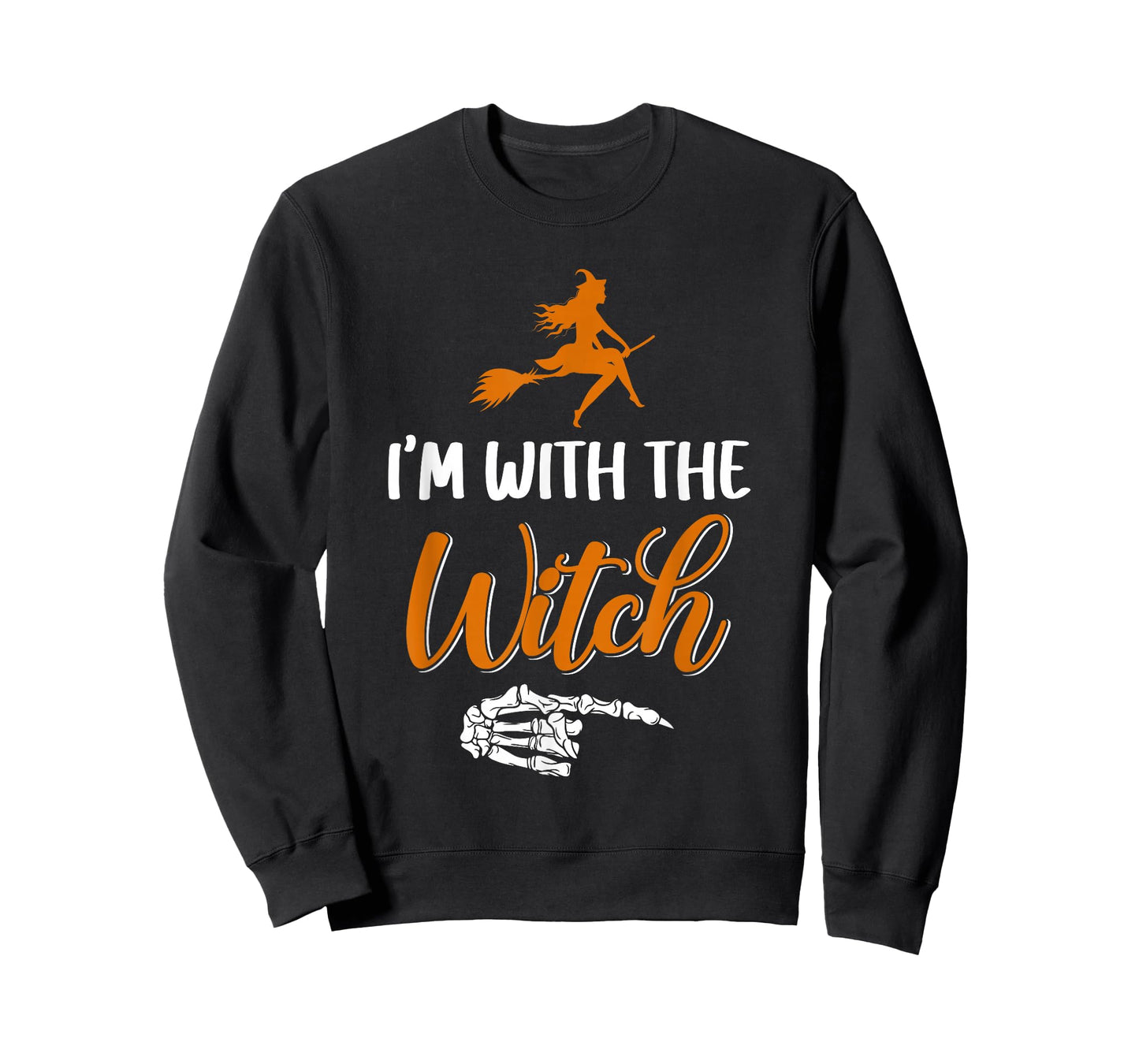 Funny Halloween I'm With The Witch Skeleton Hand Men Women T-Shirt
