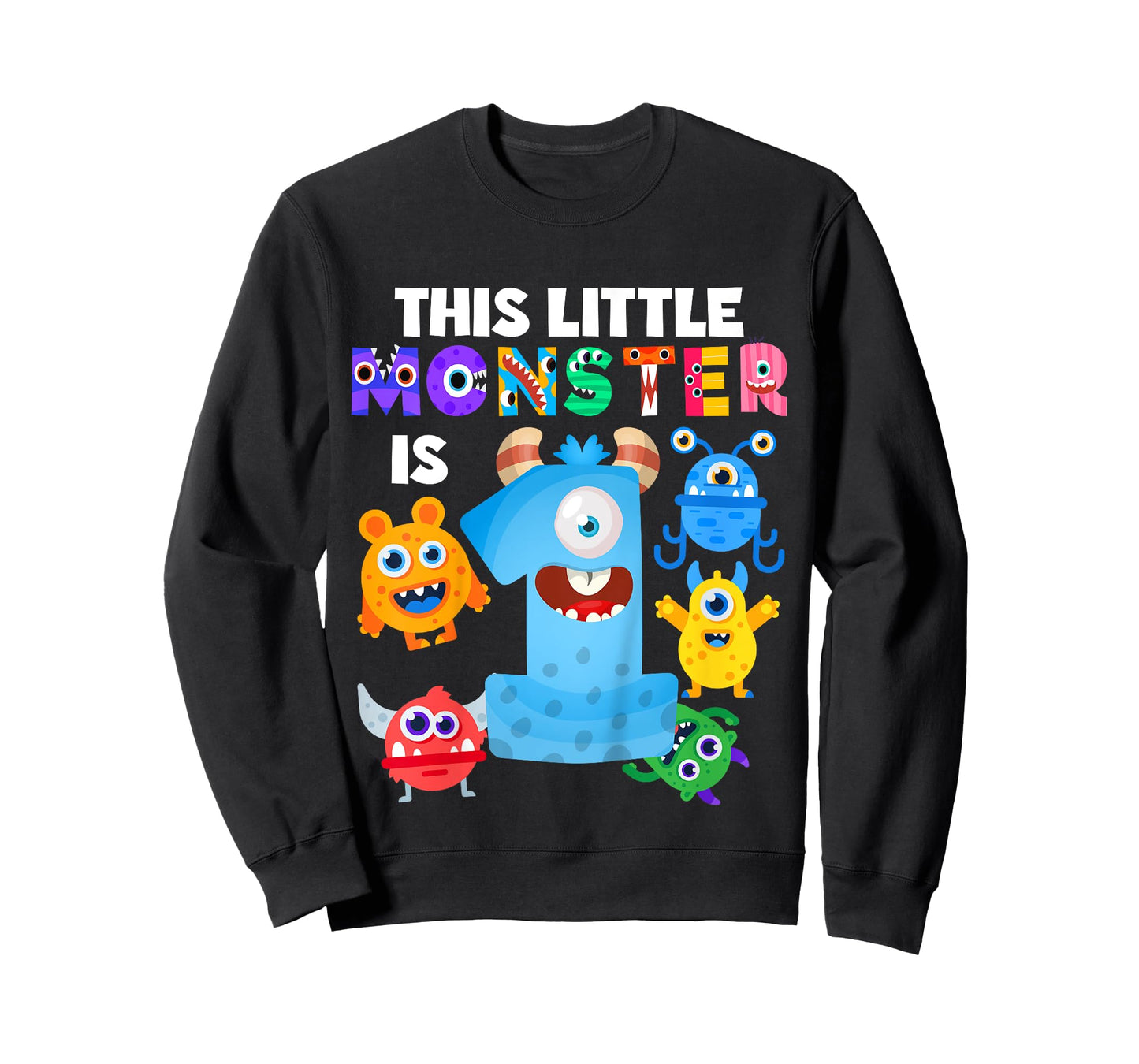 This Little Monster is 1 One Year 1st Birthday Party Aliens T-Shirt