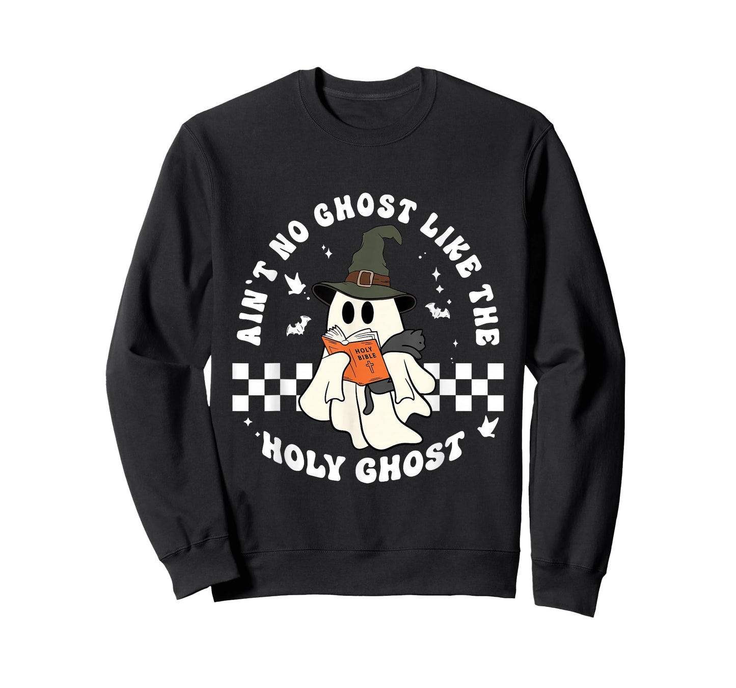 Funny Christian Ghost with Bible Retro Catholic Cute Faith T-Shirt