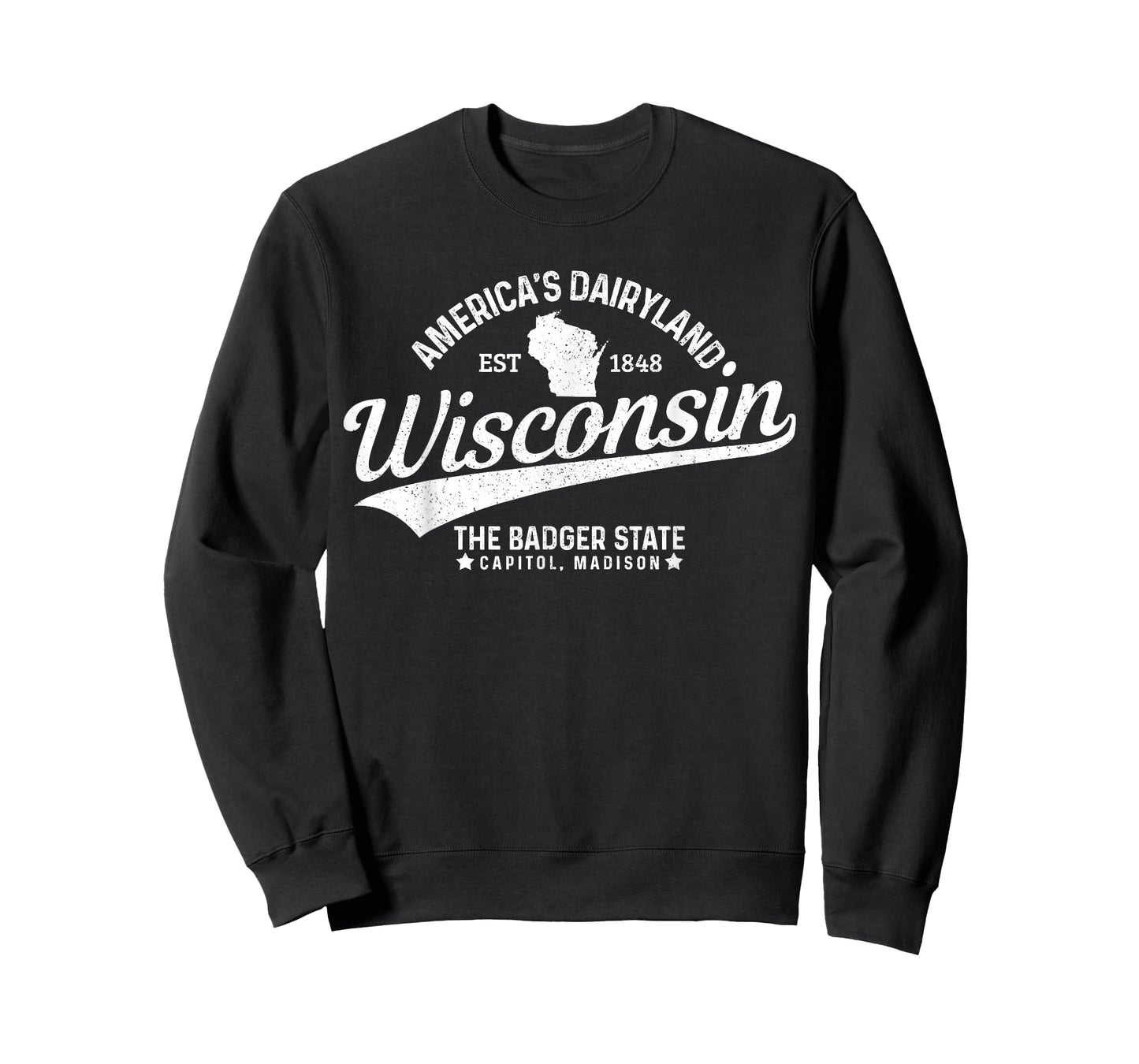 Wisconsin The Badger State EST 1848 State Map Gift T-Shirt