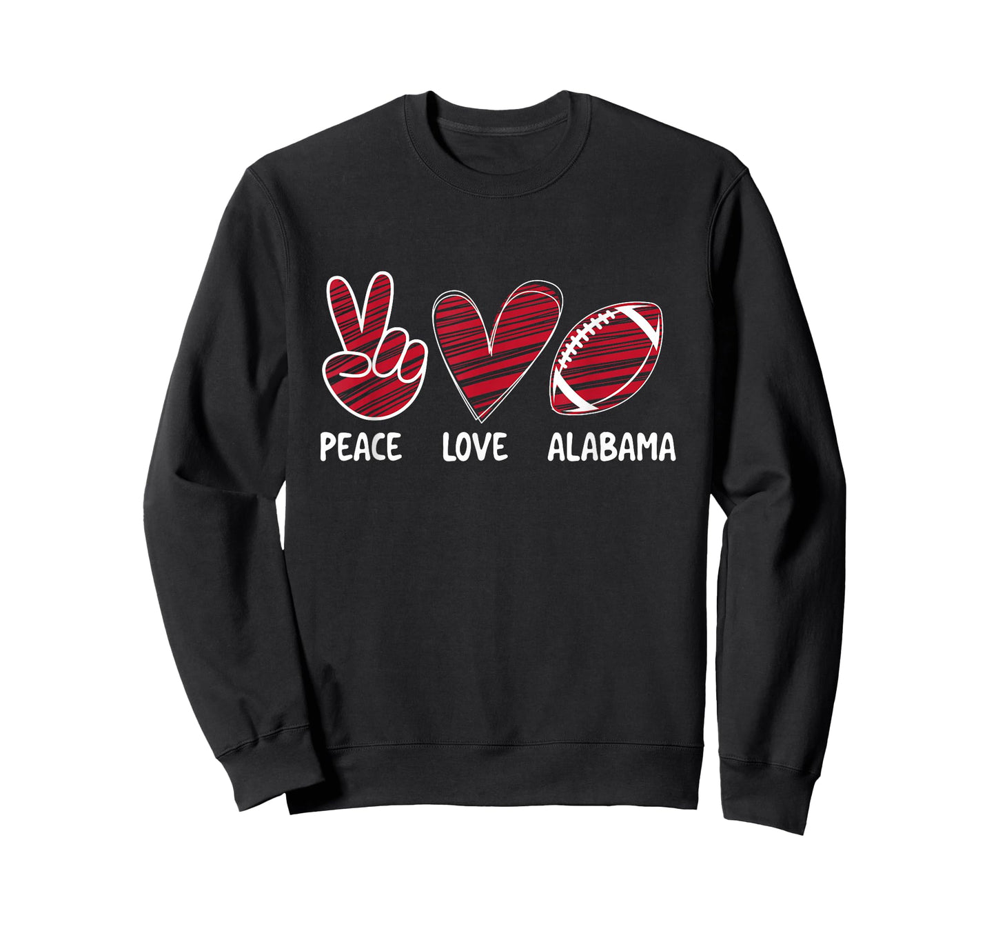 Peace Love Alabama - Alabama Football Lover Game Day T-Shirt