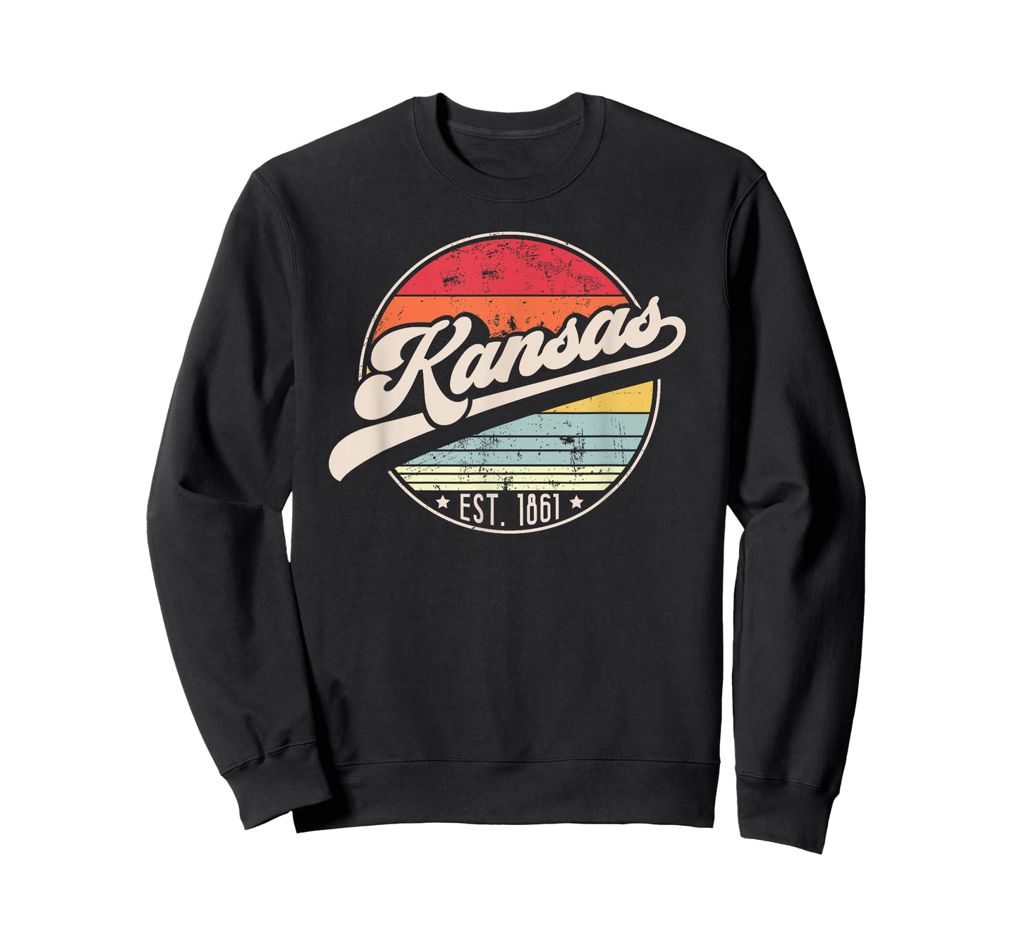 Retro Kansas Home State KS Cool 70s Style Sunset T-Shirt