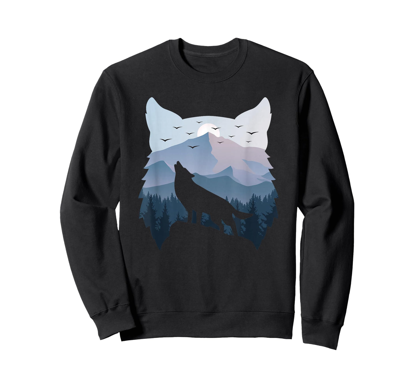 Wolf Landscape Mountain Wildlife Animal Nature Men Women T-Shirt