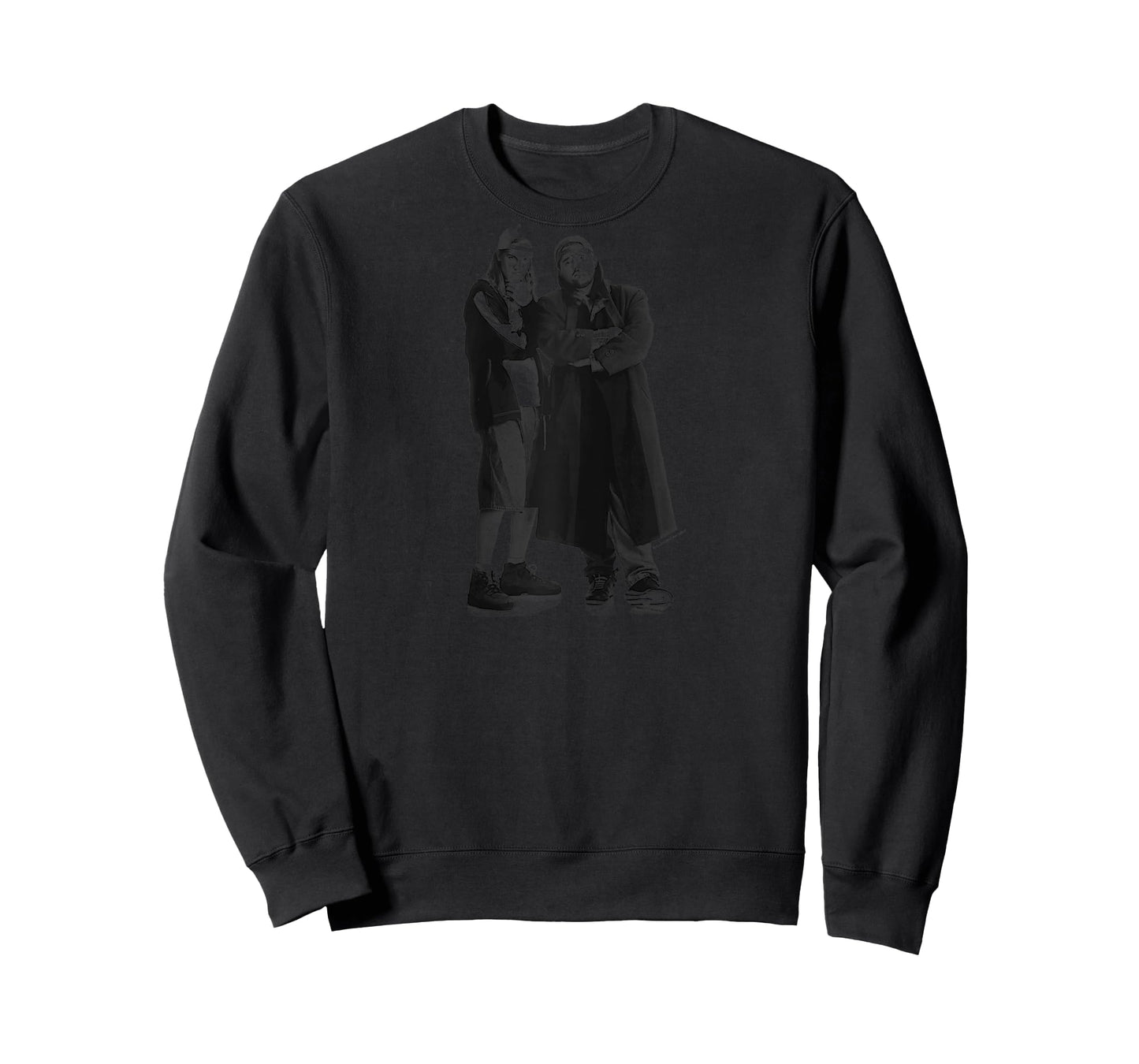Jay & Silent Bob Black & White Standing Portrait Raglan Baseball Tee