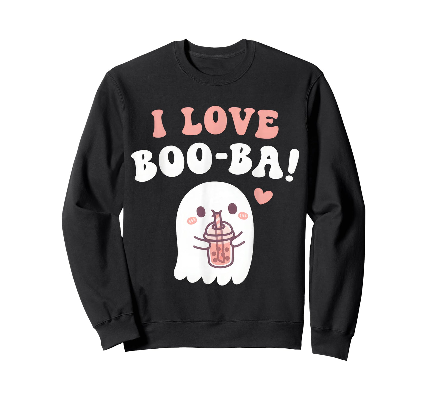 Cute Ghost I Love BOOba Boba Tea Funny Halloween Boy Kid T-Shirt