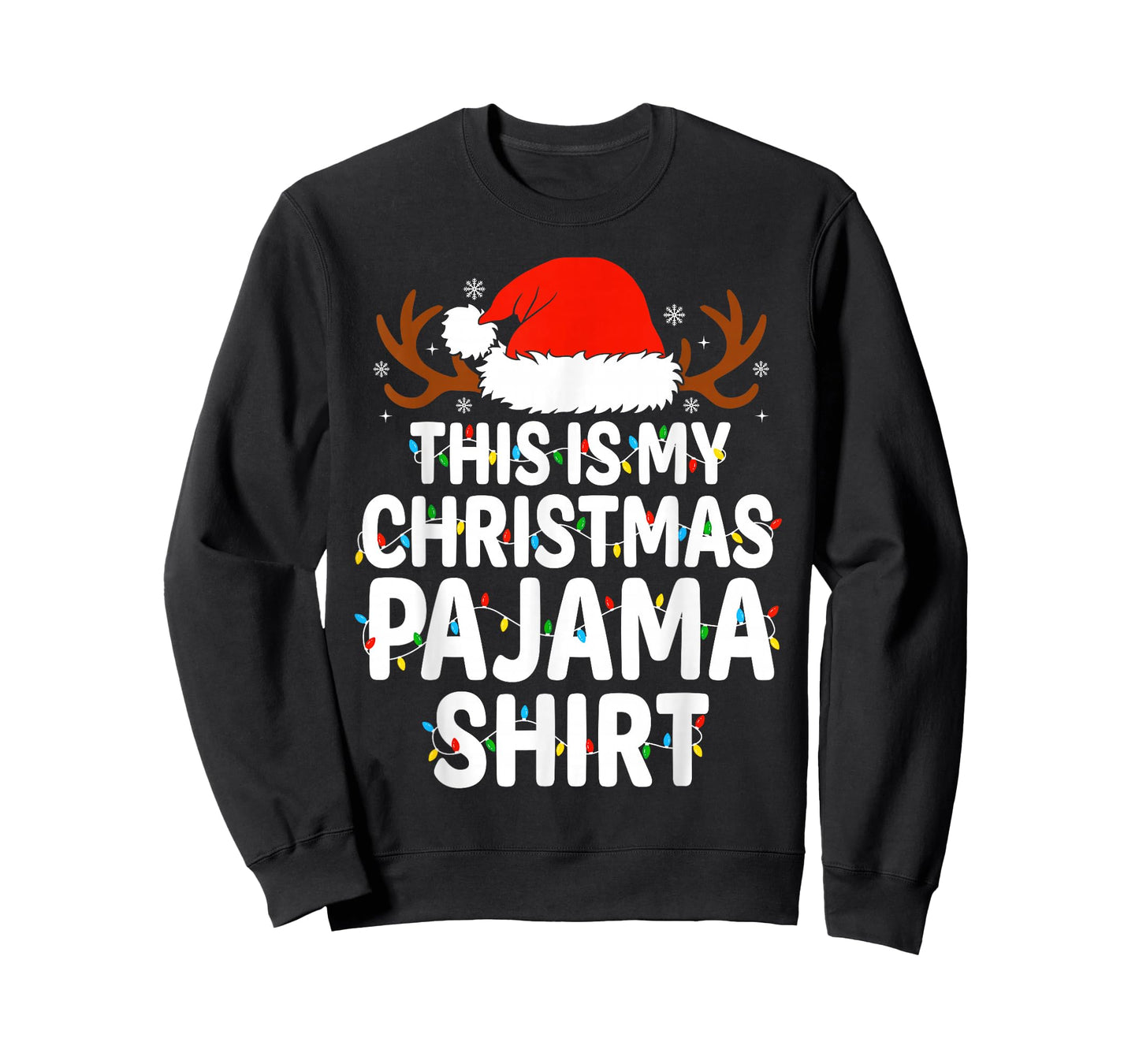 This is My Christmas Pajama Shirt Xmas Lights Men Women T-Shirt