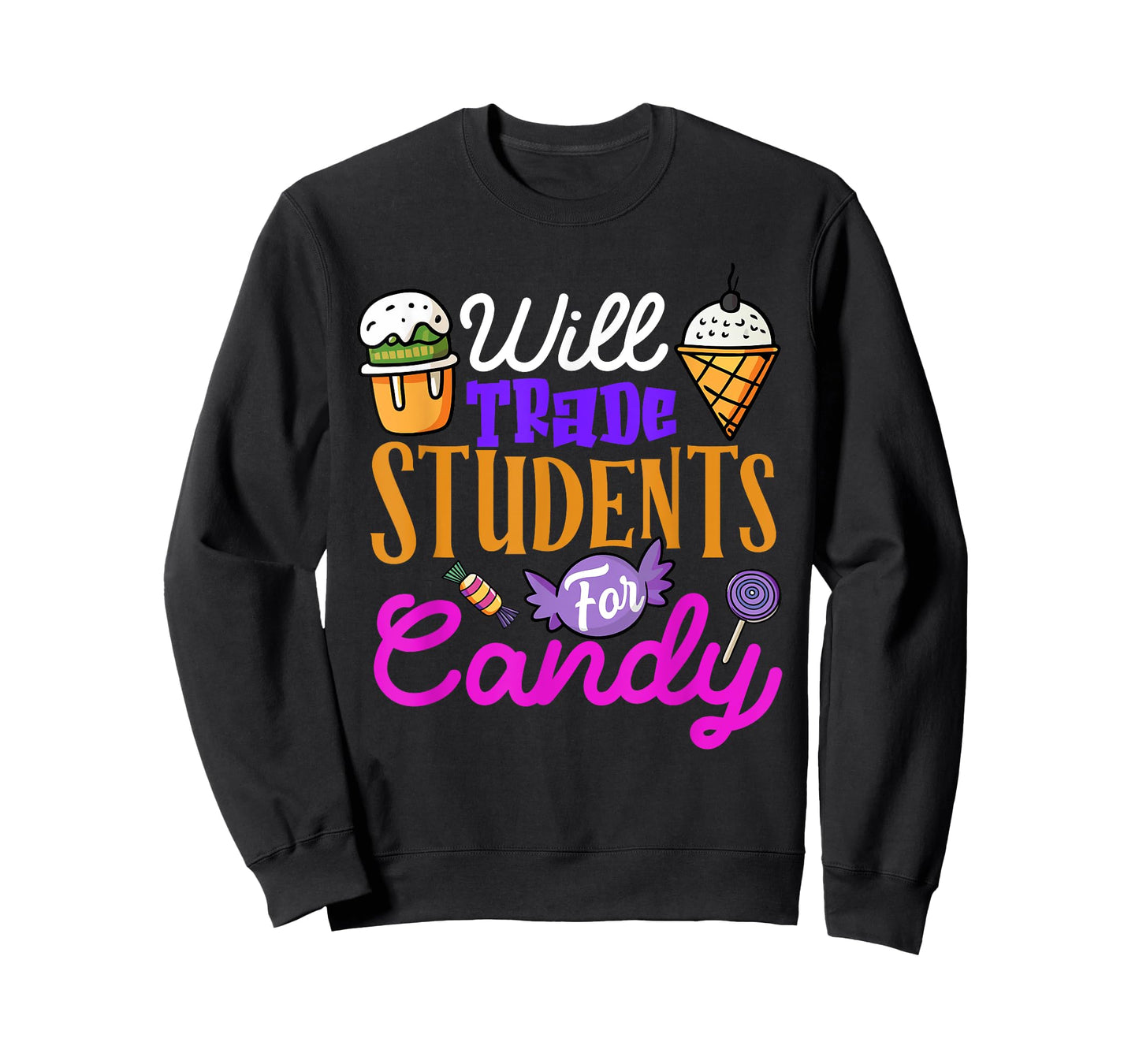 Will Trade Students For Candy Fun Halloween Pumpkin Teacher T-Shirt