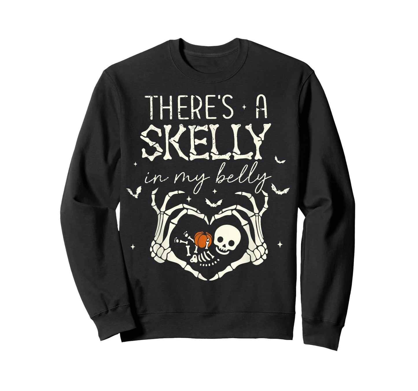 There's A Skelly in My Belly Funny Halloween Pregnancy Women T-Shirt