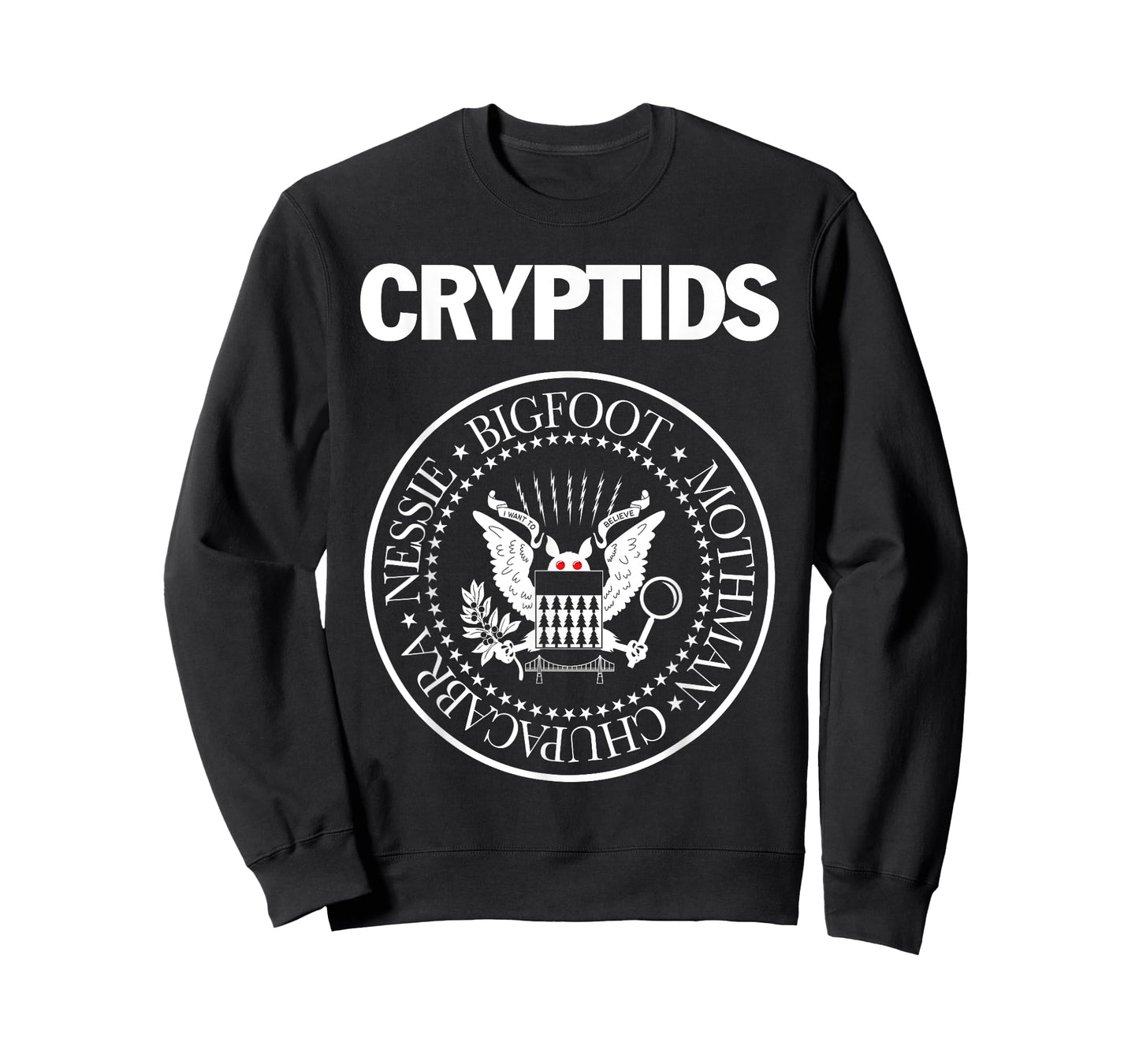 CRYPTIDS – Bigfoot Mothman Nessie Chupacabra Parody Punk T-Shirt