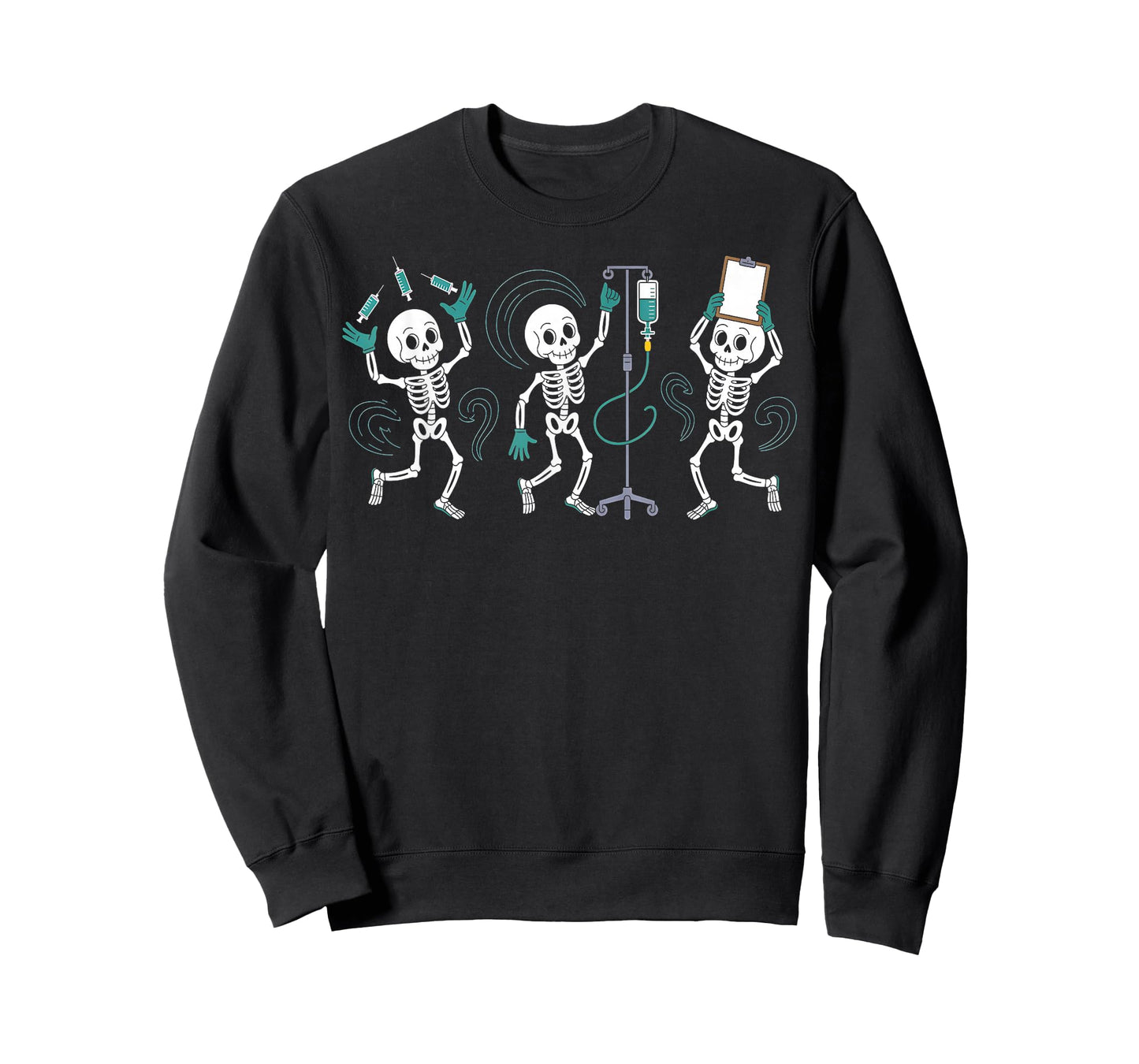 Funny Nurse Skeleton Halloween Healthcare Crew Skeleton T-Shirt