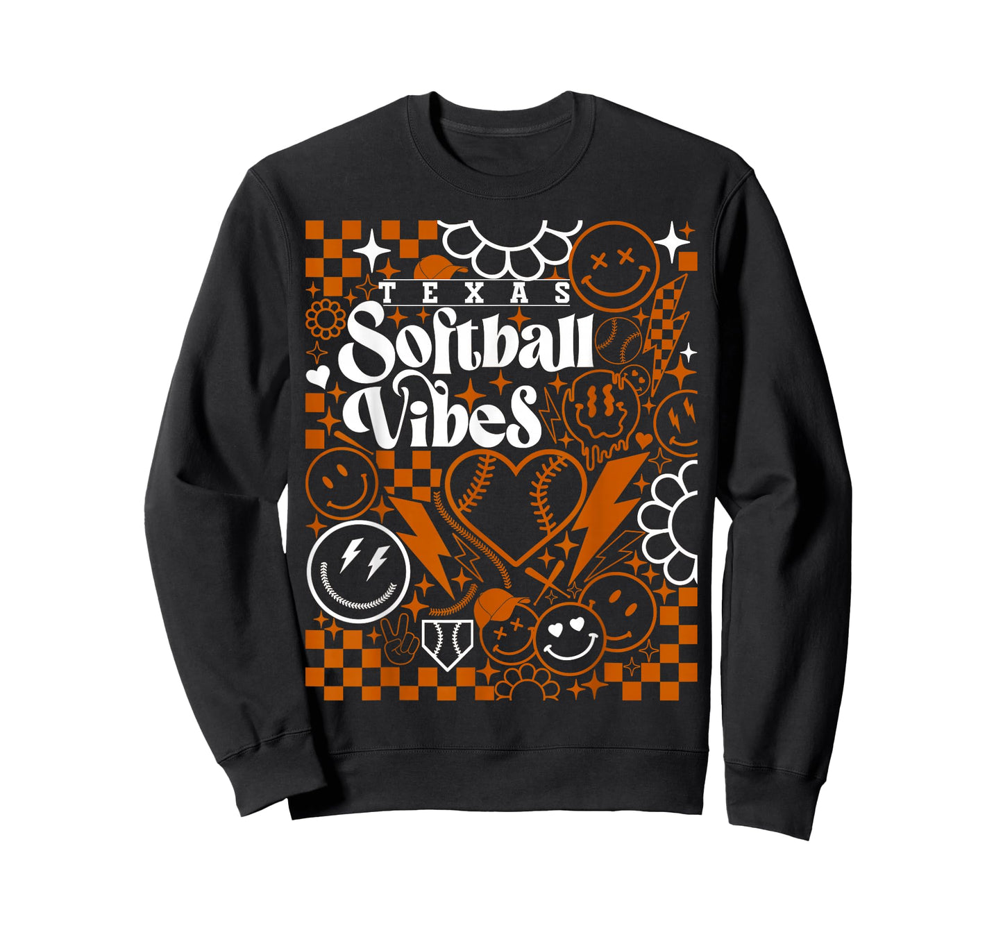 Texas Softball Vintage Mens Kids Team Retro Softball Fan T-Shirt