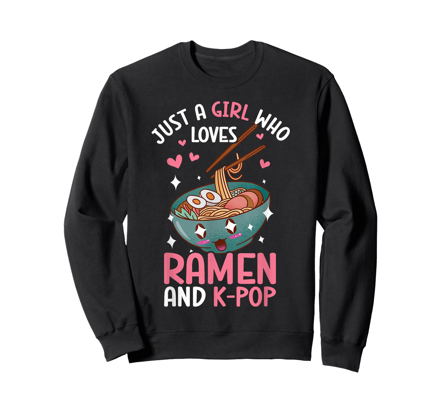 Just A Girl Who Loves Ramen And K-Pop Graphic For Teen Girls T-Shirt