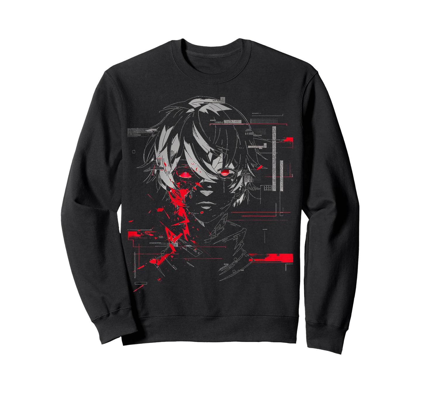 Anime Manga Motif Red-Eyes Artwork Anime T-Shirt