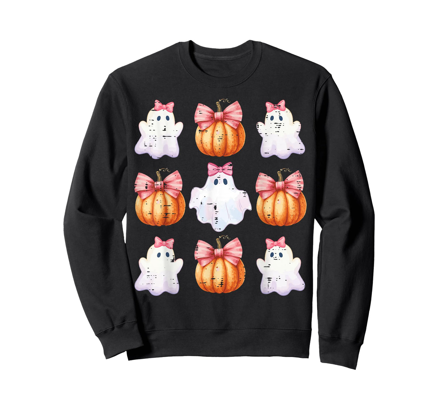 Halloween Ghosts Pumpkins Ribbons Costume Girls Kids Toddler T-Shirt