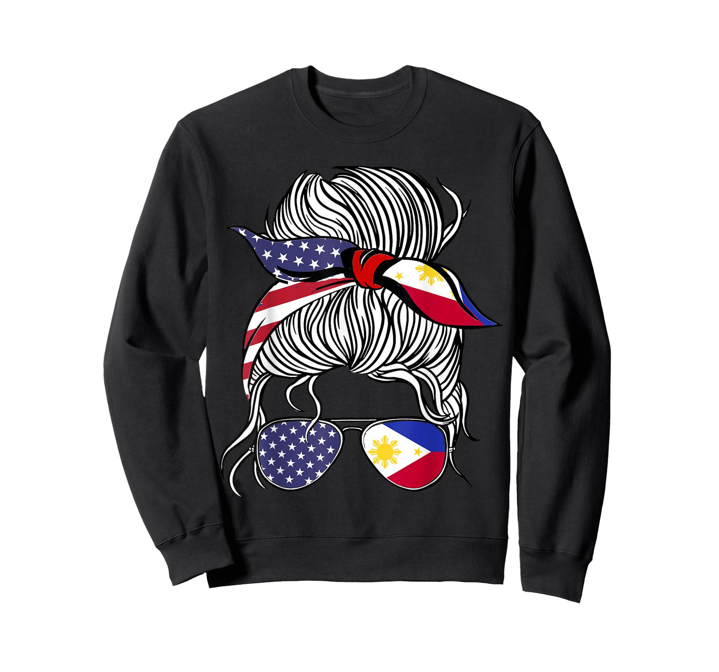 American Filipina Patriot Flag Women Girl Philippines Grown T-Shirt