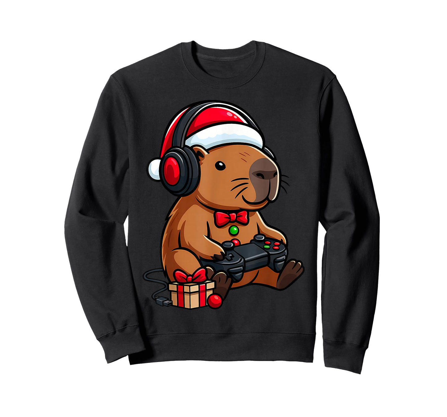 Bruh Christmas Capybara Gamer Video Gaming Men Women Kids T-Shirt
