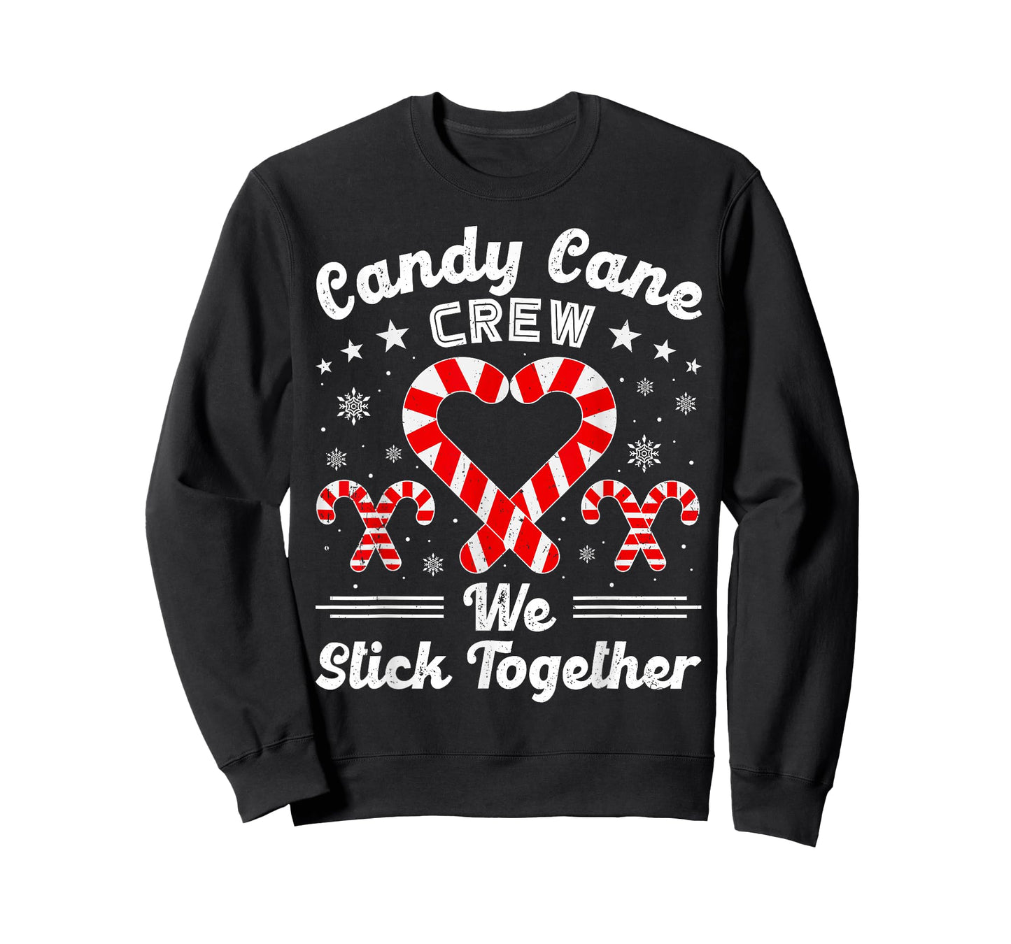 Christmas Candy Cane Heart Crew Family Matching Pajamas T-Shirt