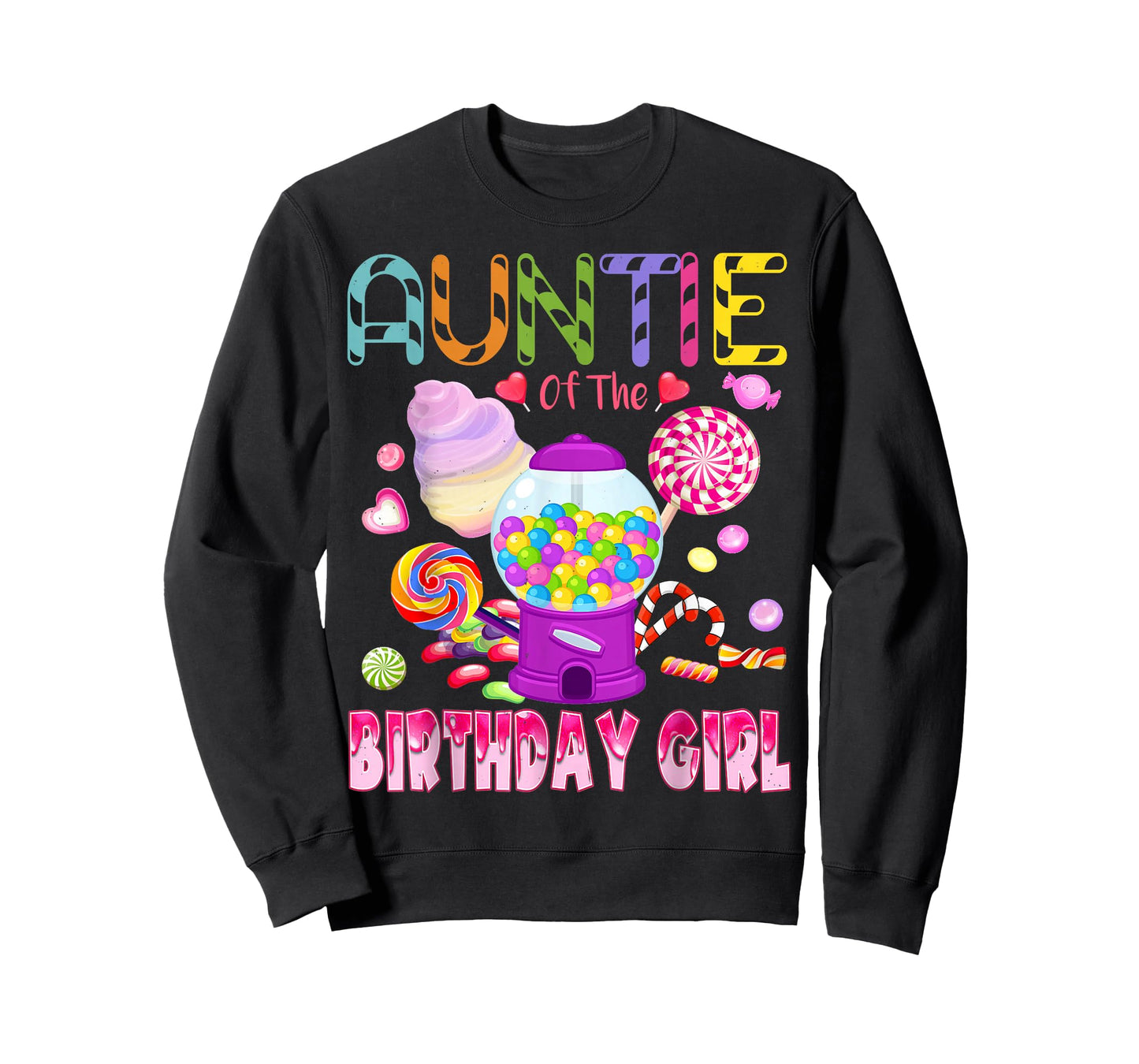 Auntie Of The Birthday Gifts Girl Candyland Candy Birthday T-Shirt