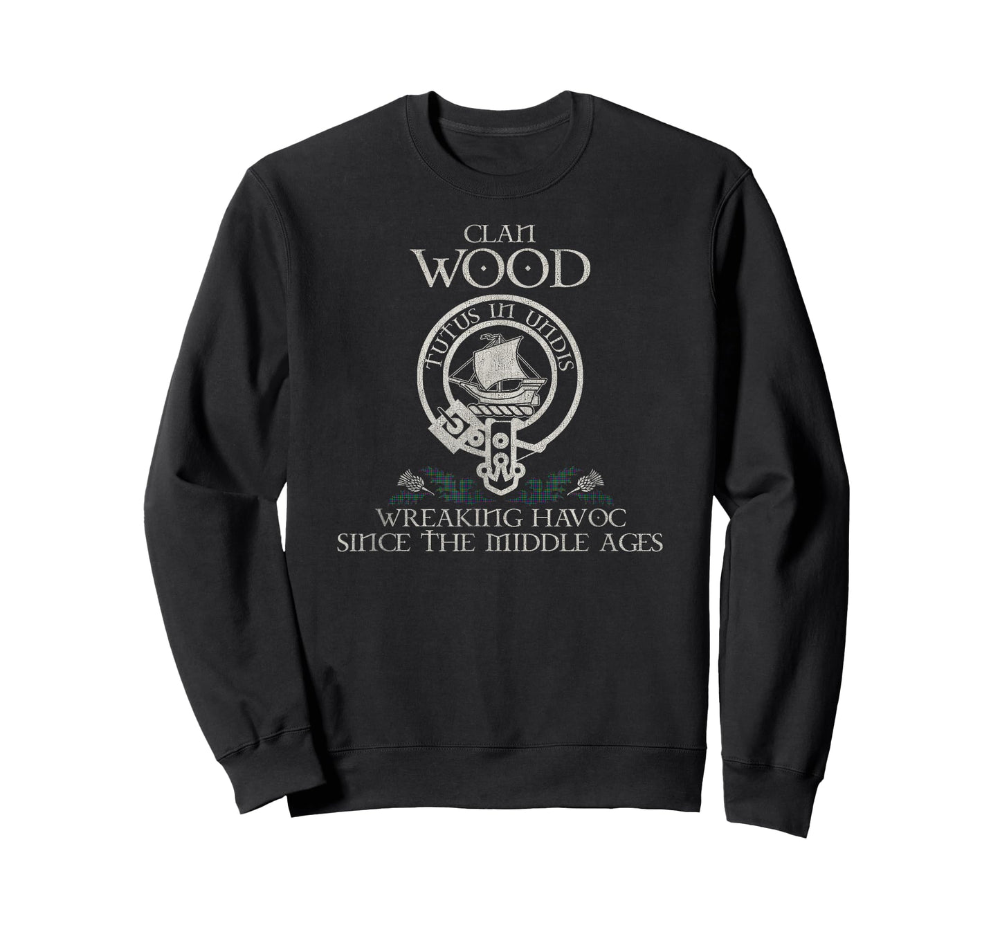 Clan Wood Crest, Surname, Scottish Heritage Vintage T-Shirt