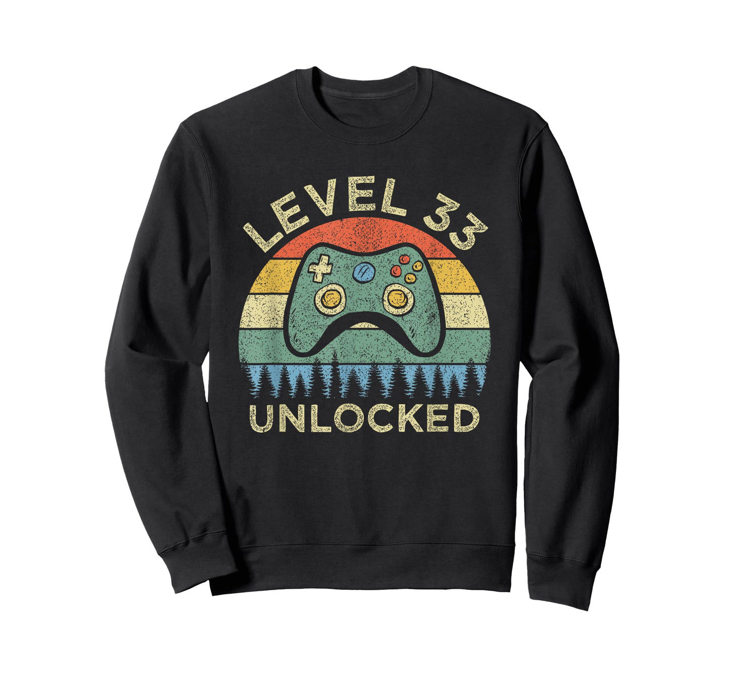 Level 33 Unlocked Video Gamer Retro 33rd Birthday Gift T-Shirt