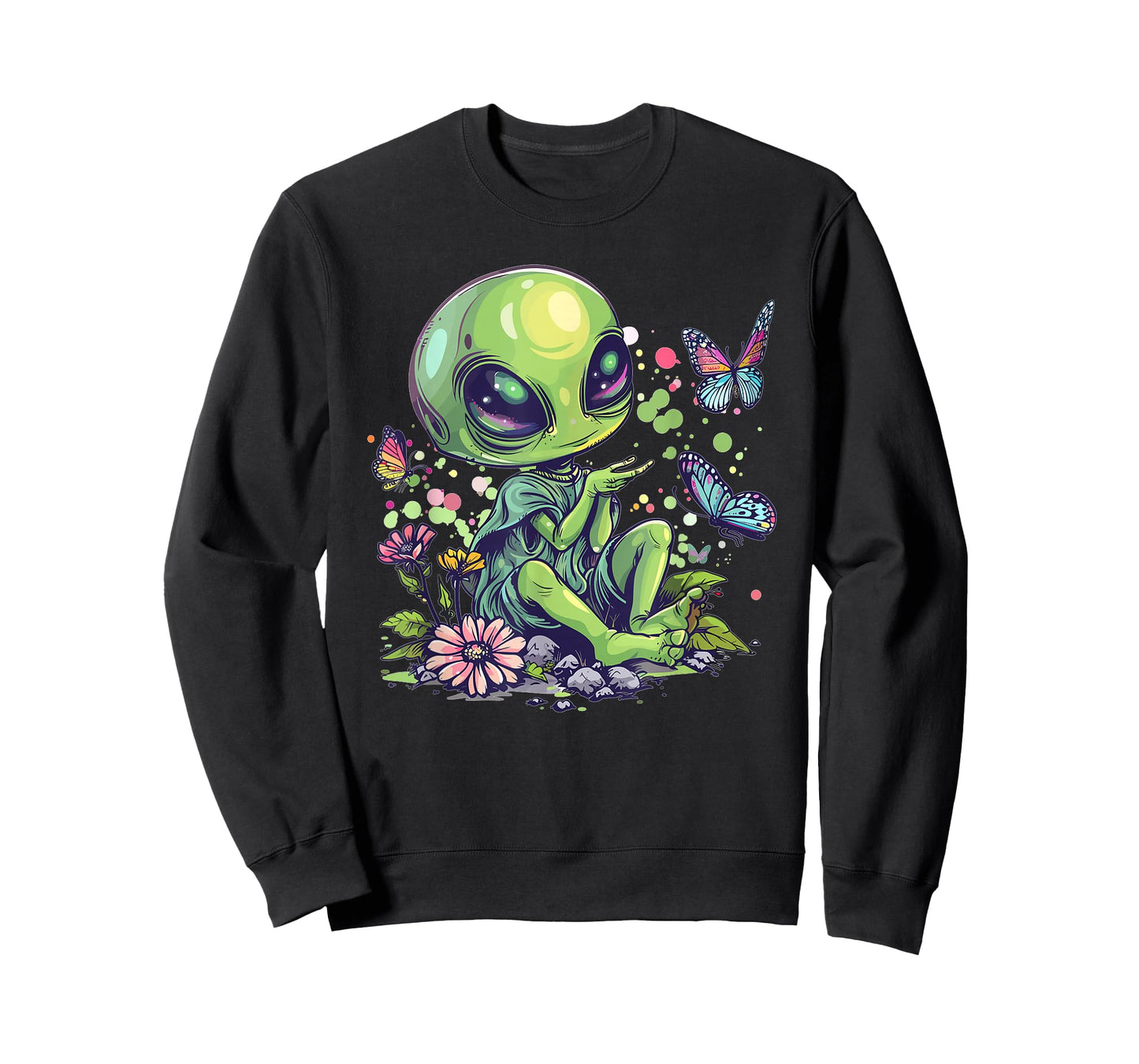 Cute Alien Girl With Flowers I Alien T-Shirt