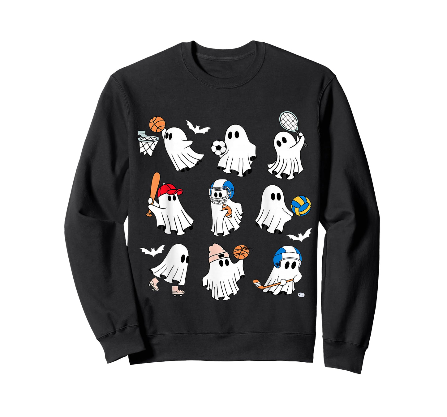Halloween PE Teacher Ghost Playing Soccer Football Baseball T-Shirt