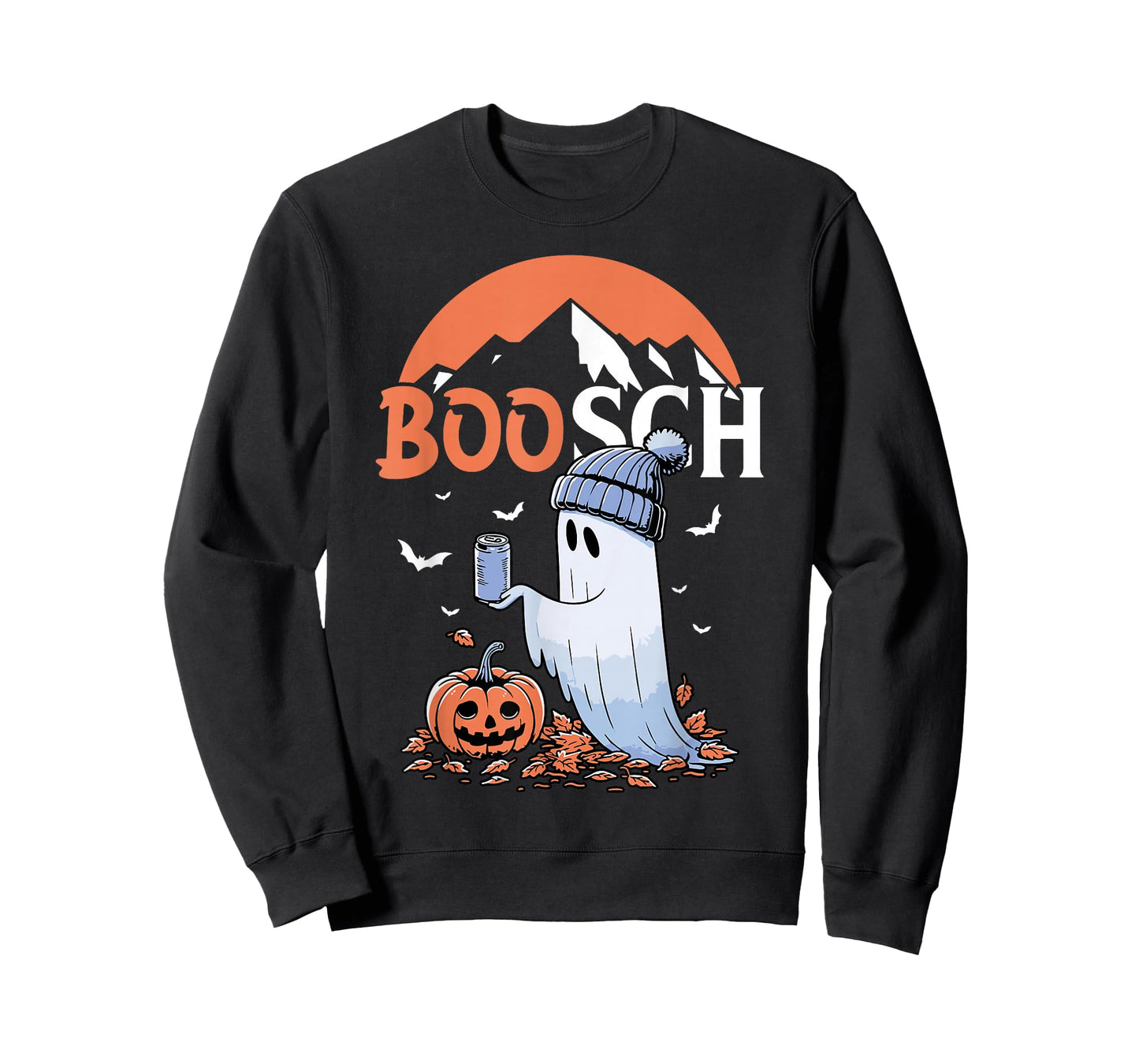 Cute Boo Ghost Halloween Pumpkin Beer Drinking Spooky Season T-Shirt