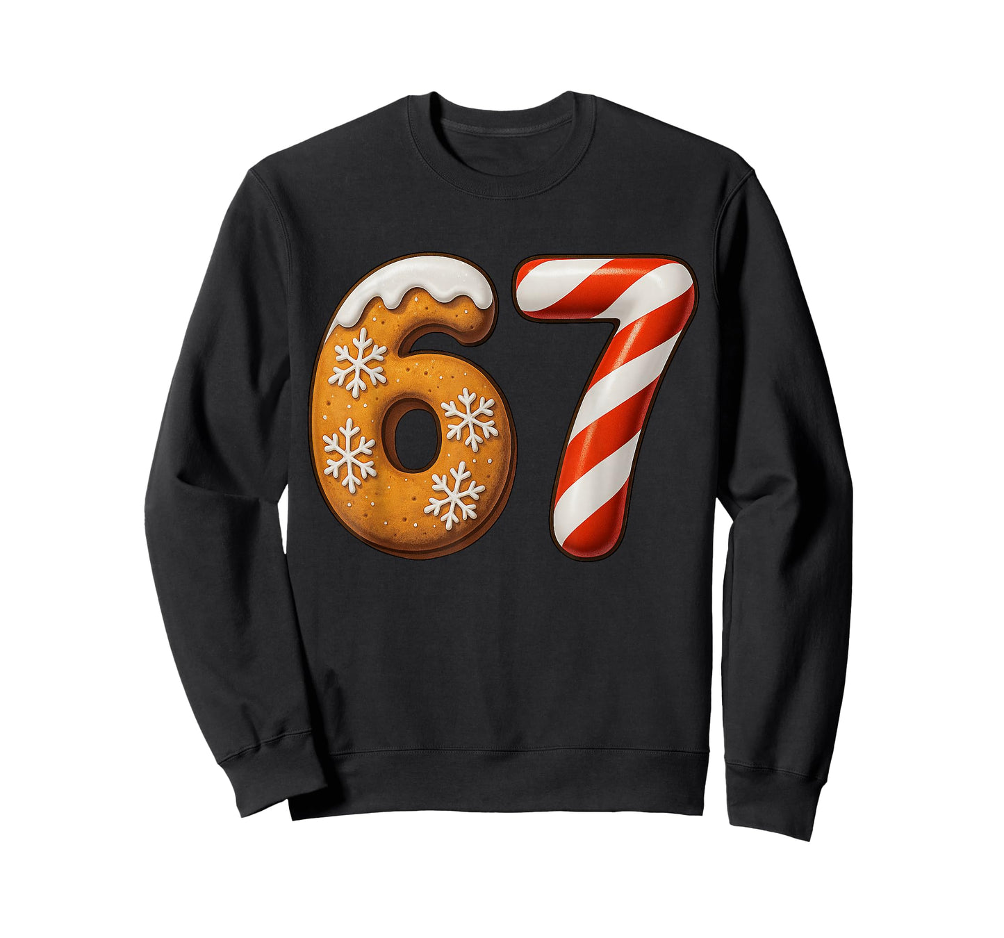 67 Six Seven 6-7 Gingerbread Candy Cane Christmas Kids Meme T-Shirt