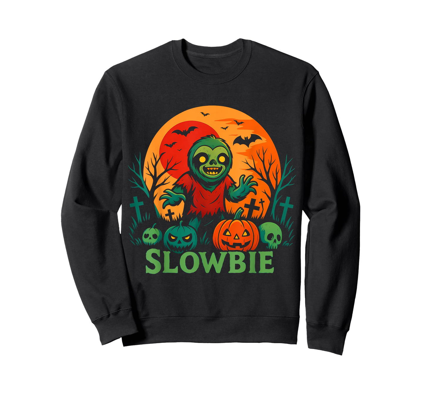 Funny Halloween Sloth Zombie Slowbie Costume Spooky Season T-Shirt