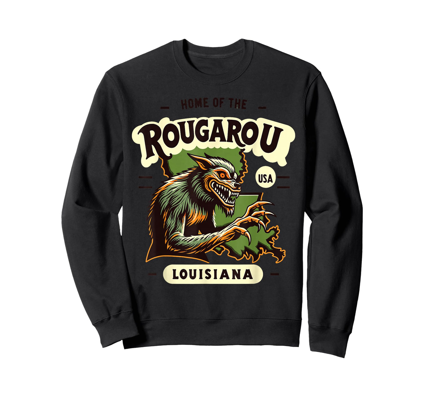Home State Rougarou Louisiana Cryptid Paranormal Design T-Shirt