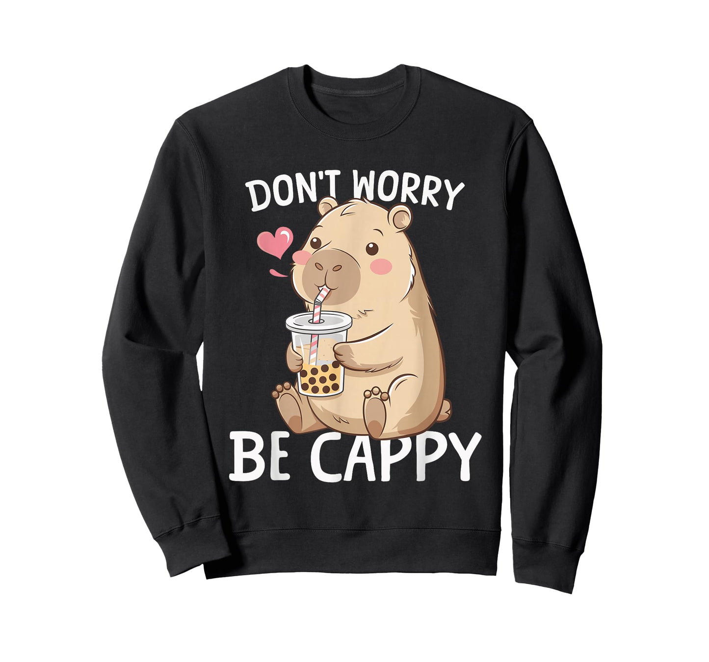 Cute Capybara Kawaii Anime Drinking Bubble Tea Capy Lover T-Shirt