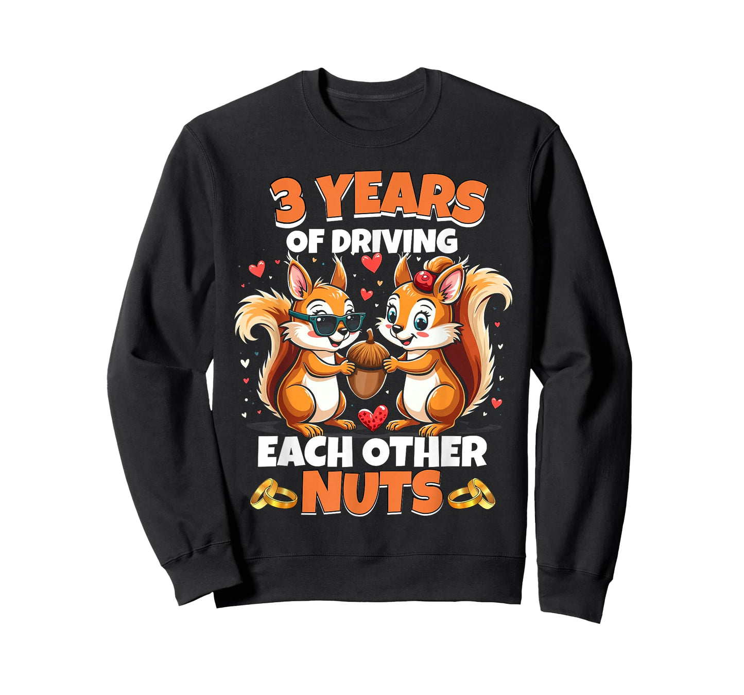 3rd Wedding Anniversary 3 Years Of Driving Each Other Nuts T-Shirt