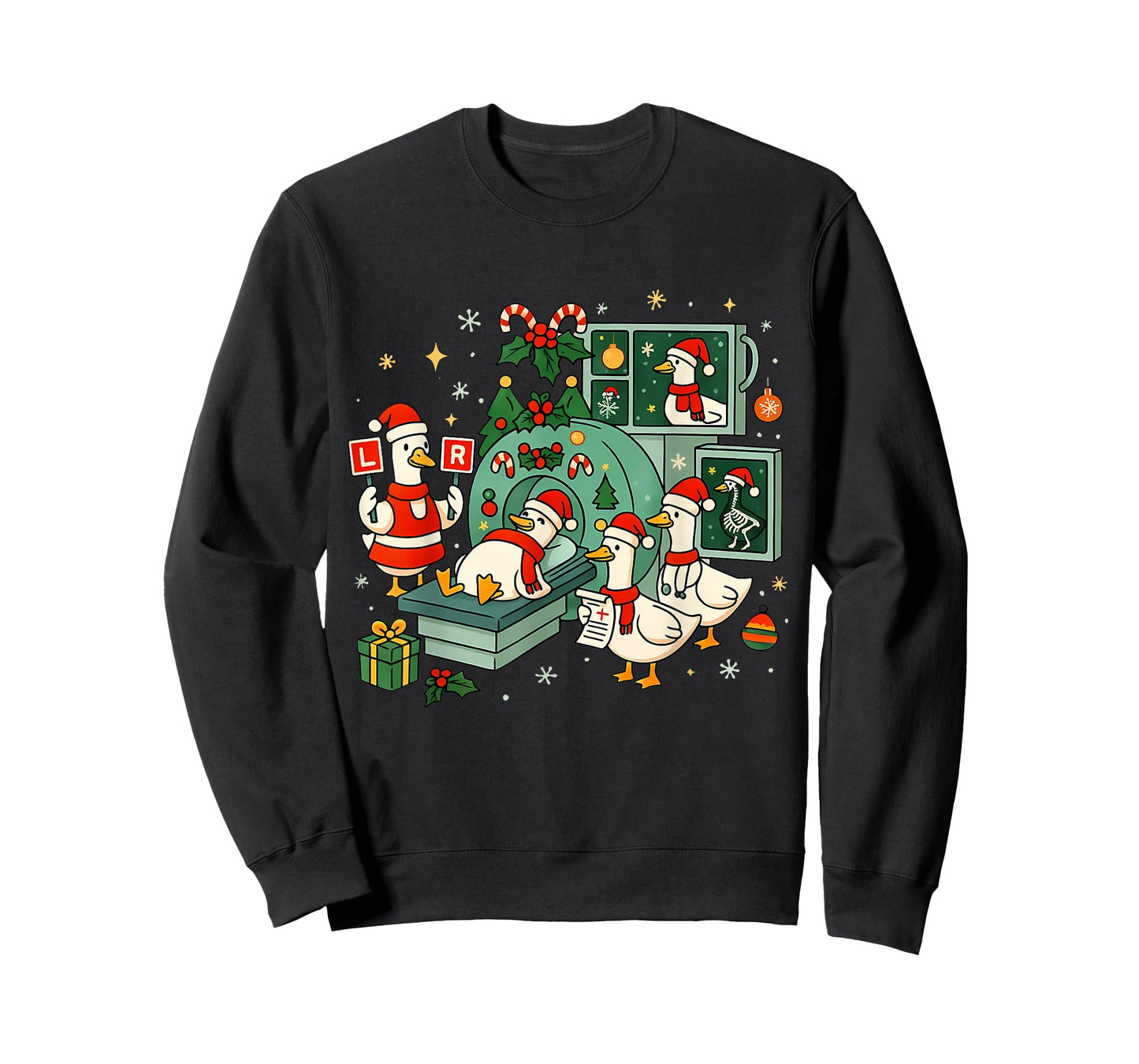 Funny Radiology Christmas Silly Goose Santa CT Tech MRI Tech T-Shirt