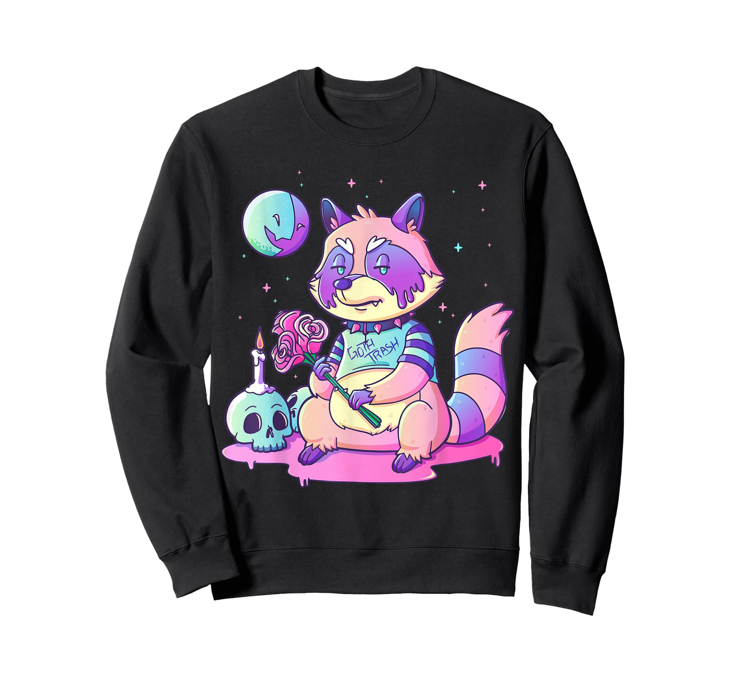 Pastel Goth Cute Creepy Raccoon Kawaii Goth Trash Menhera T-Shirt