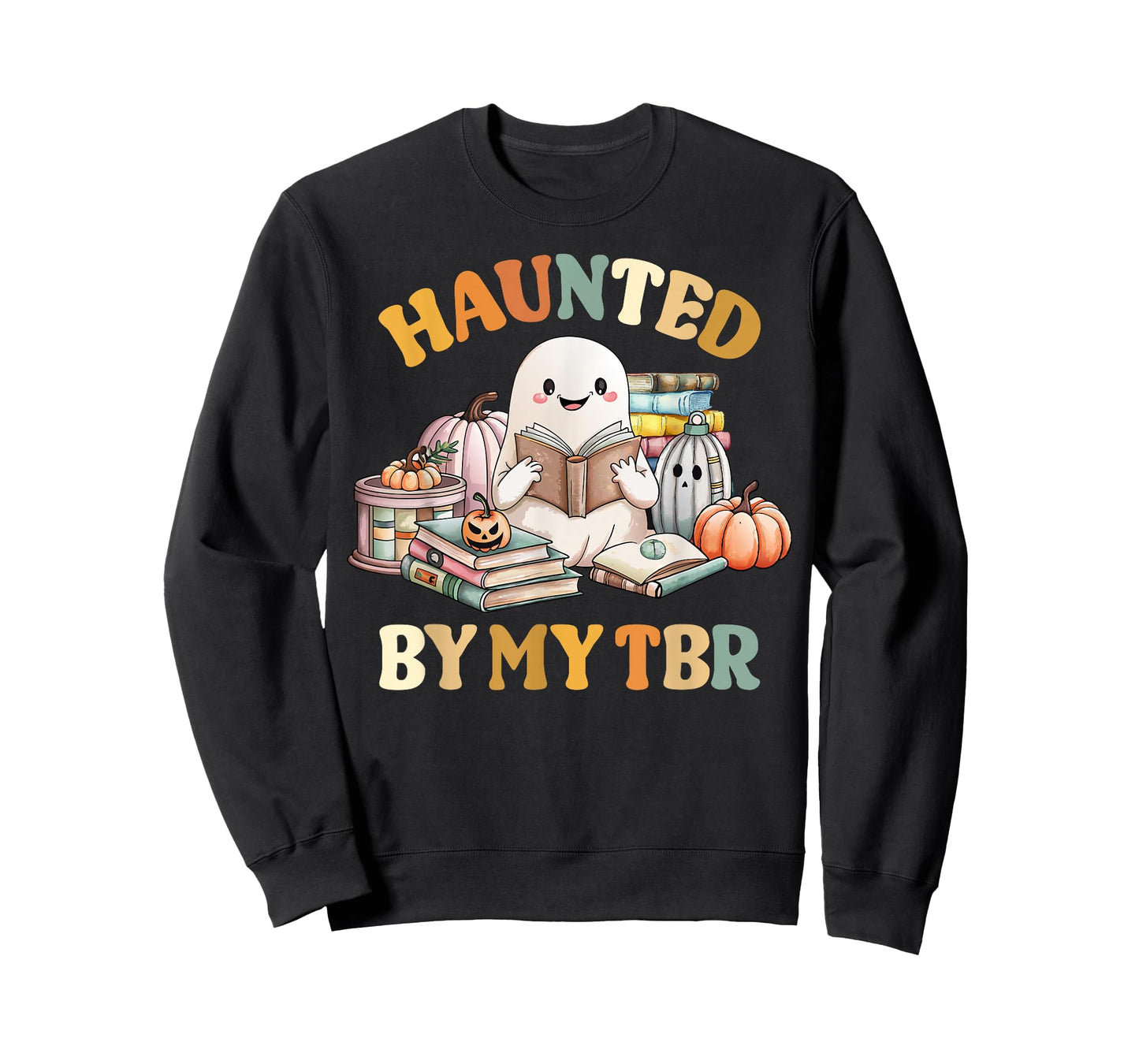 Haunted By My TBR Halloween Boo Book Lover Reading Teacher T-Shirt