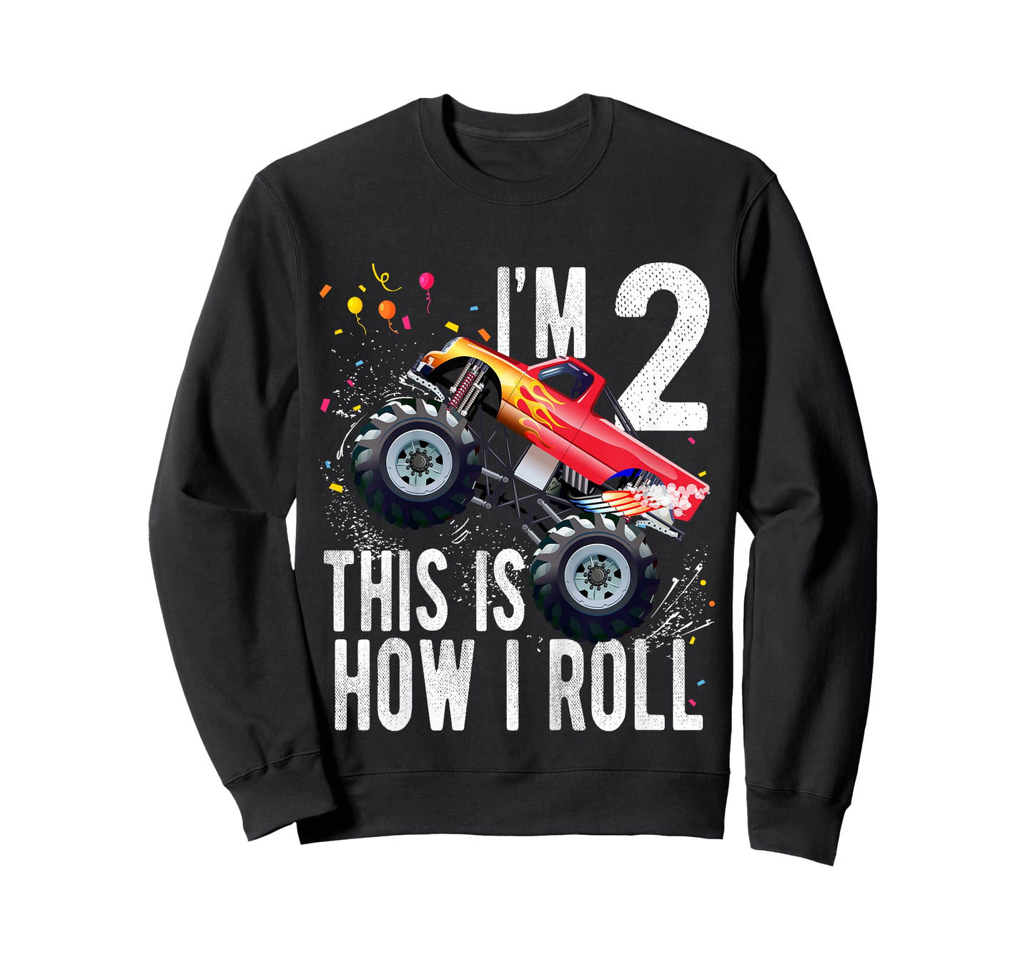 2 Year Old 2nd Birthday Boy Monster Truck Car T-Shirt