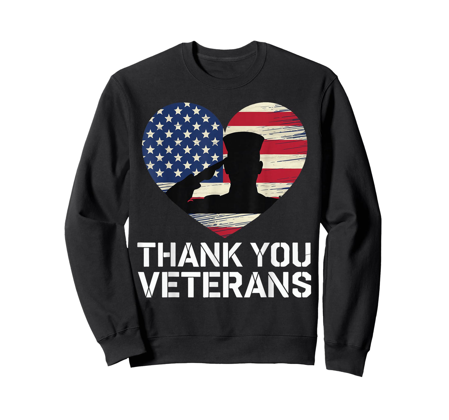 Thank You Veterans Day American Flag Heart Patriotic Hero T-Shirt