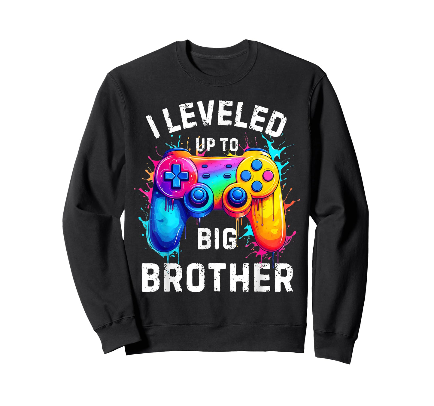 I Leveled Up to Big Brother Funny Gamer Splash Art T-Shirt