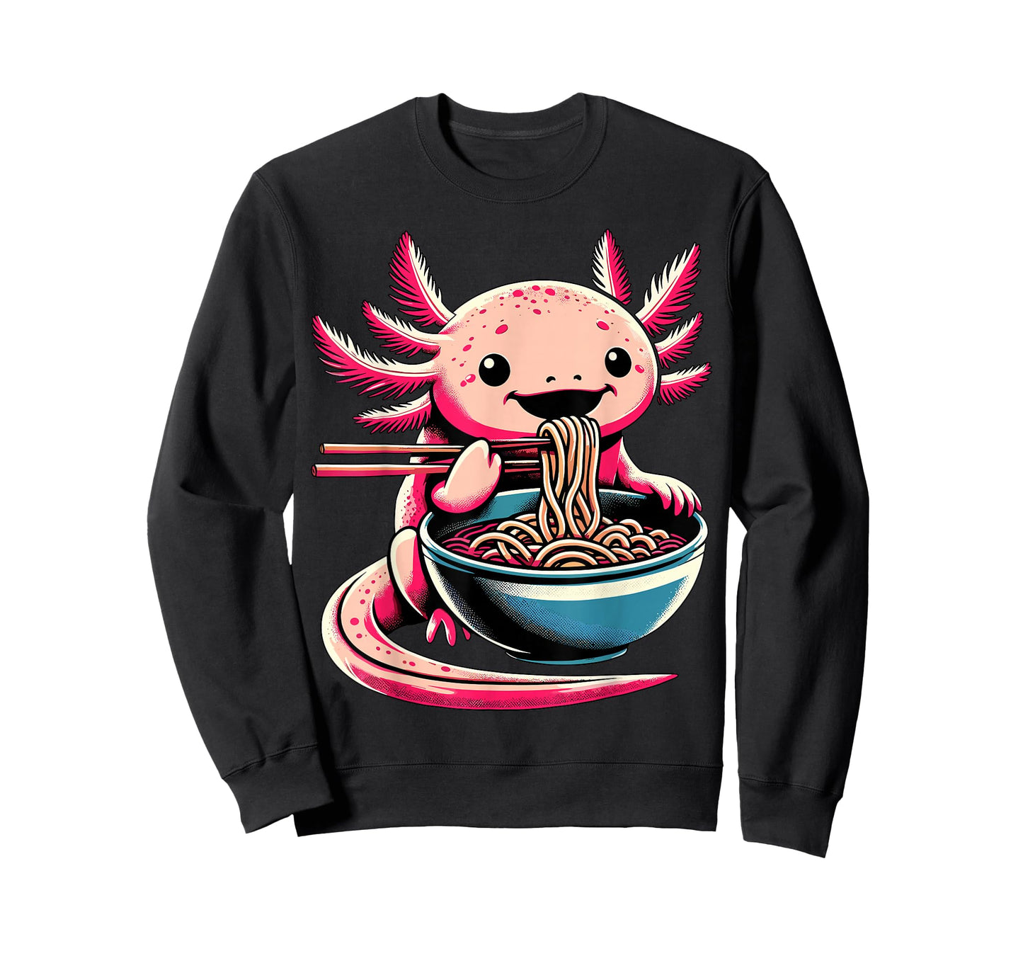 Kawaii Axolotl Eating Ramen T-Shirt