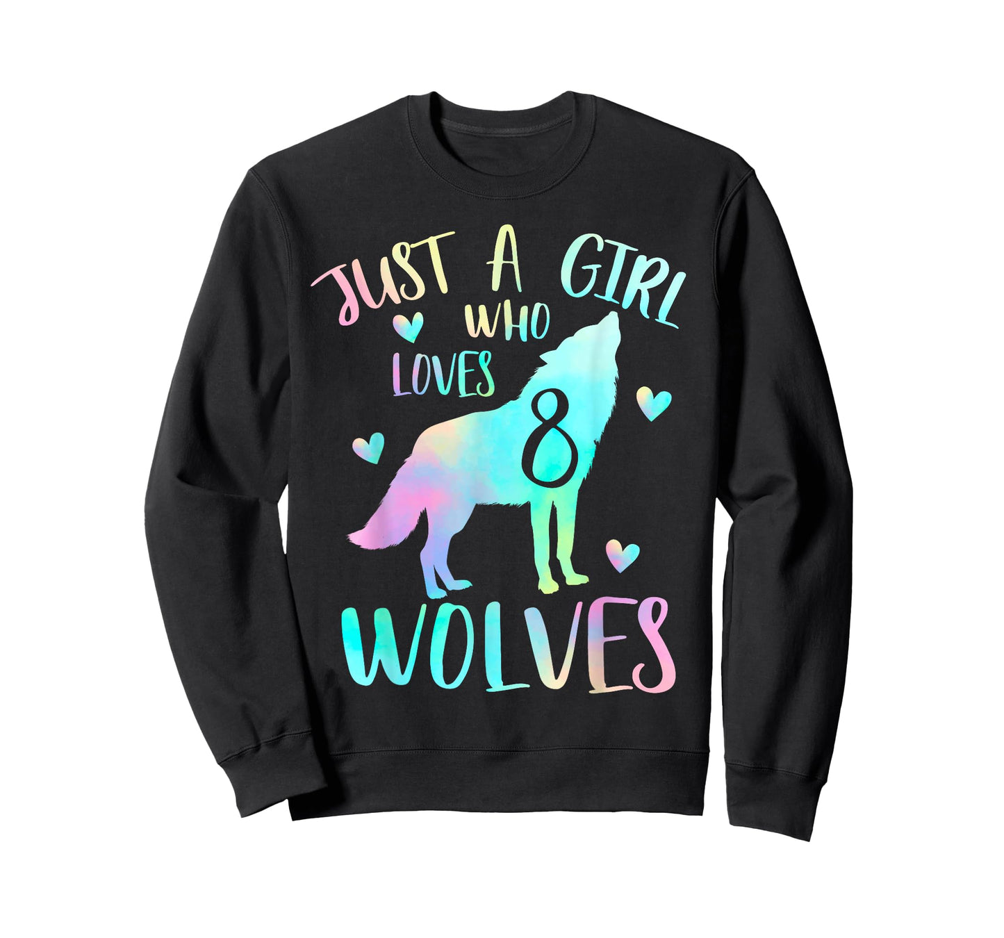 8 Years Wolf Birthday - Just a Girl Who Loves Wolves T-Shirt