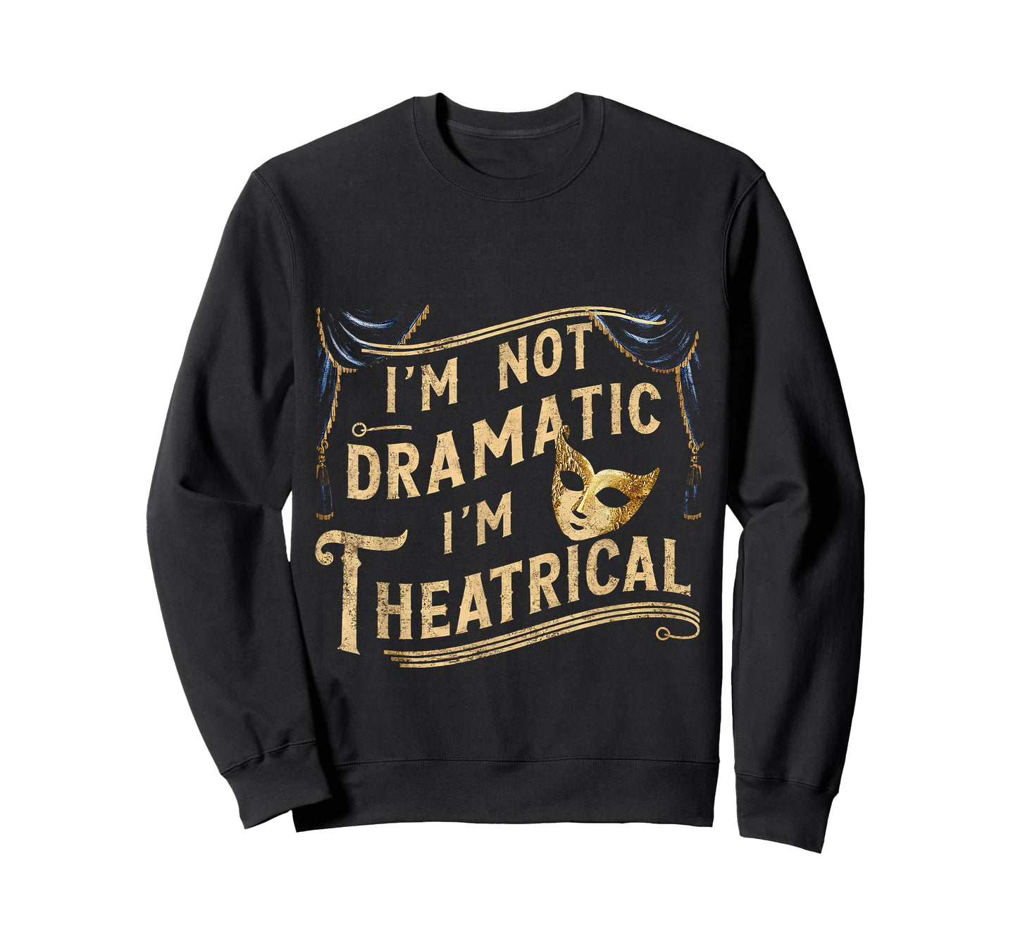 Theatre FH Unisex-Adult Black Modern Classic Dramatic T-Shirt - Small - Short Sleeve - Cotton Blend - Machine Wash