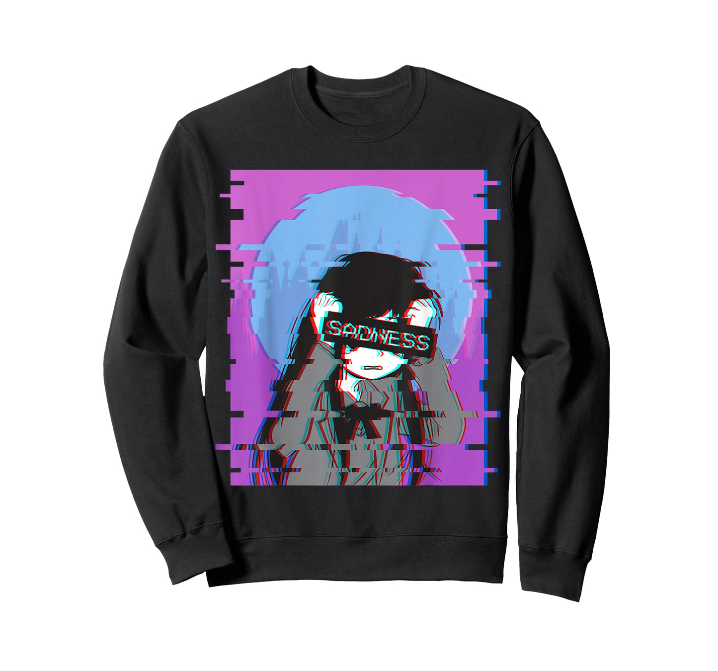 Sad Anime Girl - Japanese Aesthetic Vaporwave Anime Otaku T-Shirt