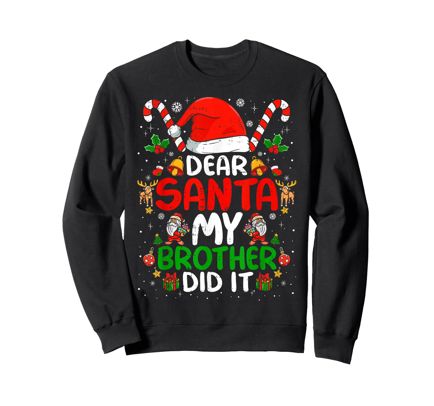 Dear Santa My Brother Did It Funny Christmas Boys Girls Kids T-Shirt