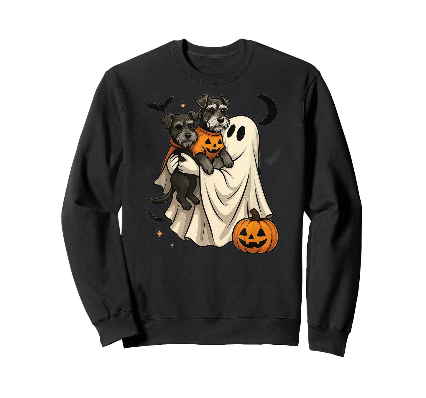 ghost Miniature Schnauzer Dog halloween T-Shirt