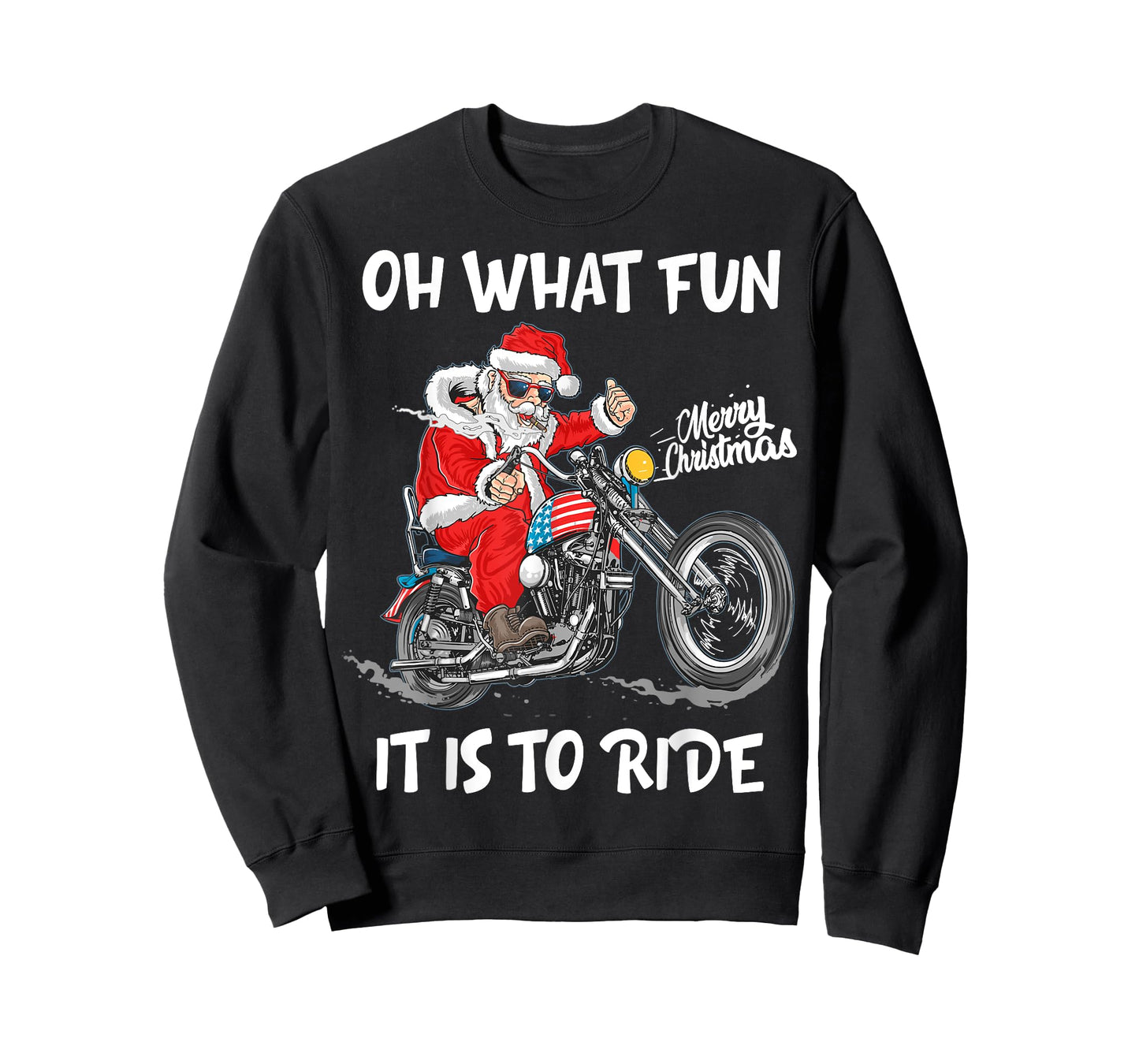 Biker Santa Motorcycle Fan Merry Christmas Xmas Holidays T-Shirt